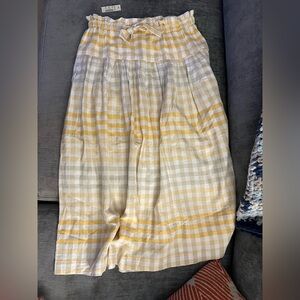 NWT size XS Madewell Yellow and White Gingham Women's Skirt